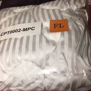 Gel mattress pad cover in striped satin